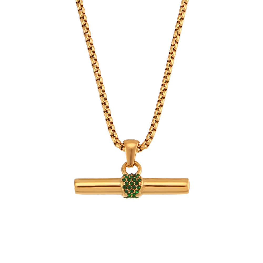 Minimalist Stripe Geometric Stainless Steel 18K Gold Plated Necklaces