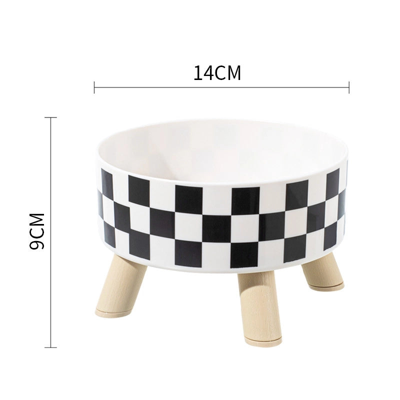 Minimalist Classic Style PP Stainless Steel Polka Dots Checkered Pet Tableware