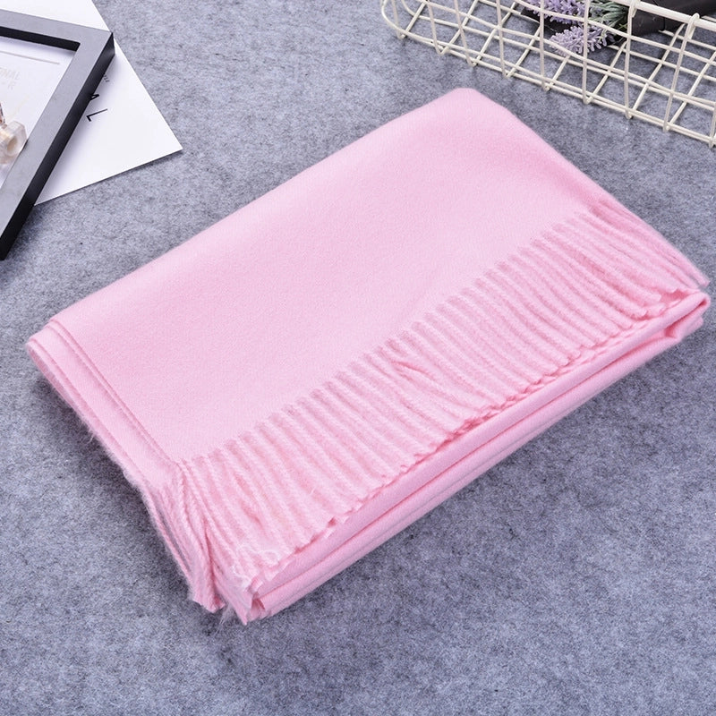 Women's Sweet Minimalist Solid Color Nylon Scarf