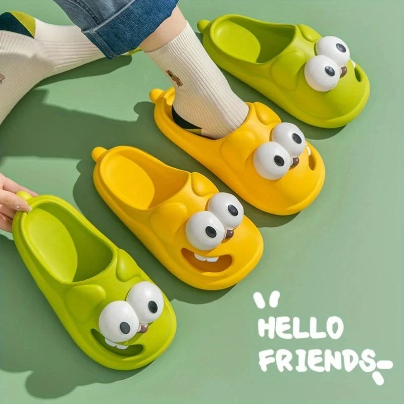 Meet the cutest and funniest slippers you'll ever wear—Tongue Kiss Big Eye Dog Slippers! 🐶💋