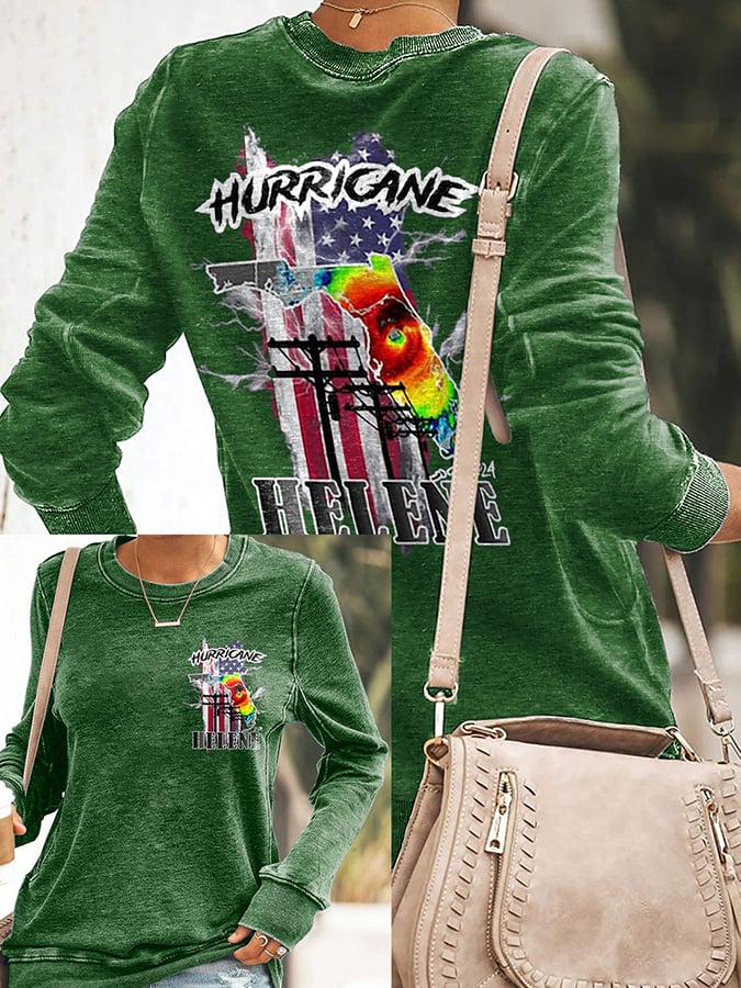 Women's Florida  Strong Mitton Hurricane Print Casuasl Sweatshirt