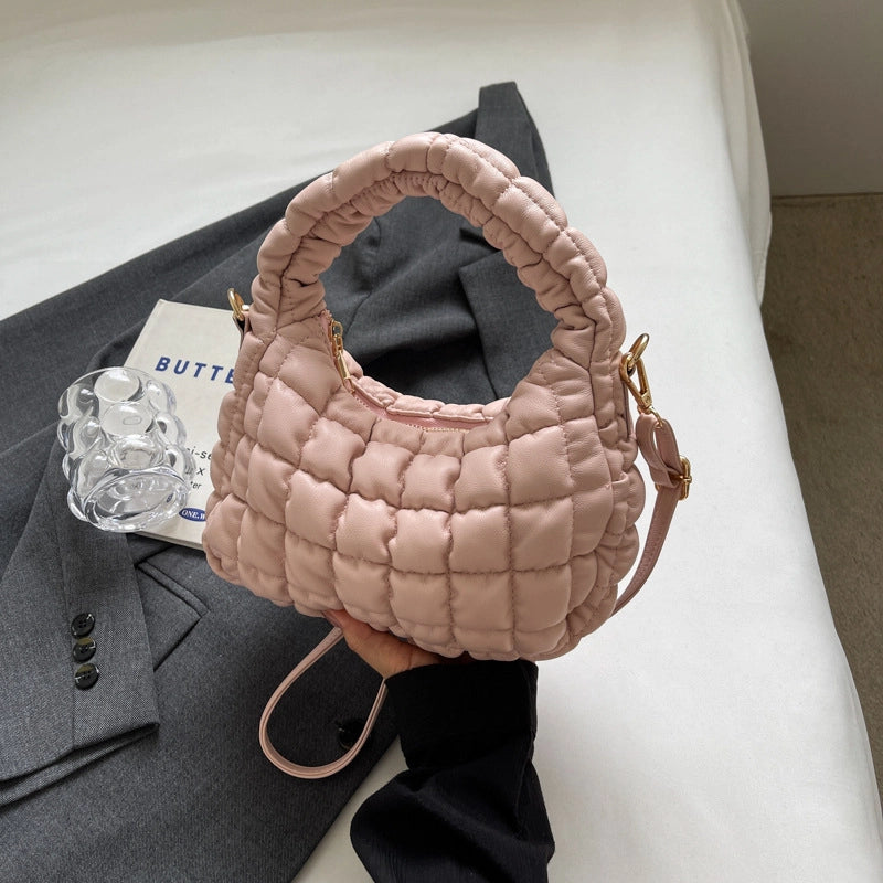 Women's Medium Pu Leather Solid Color Streetwear Square Zipper Shoulder Bag Handbag