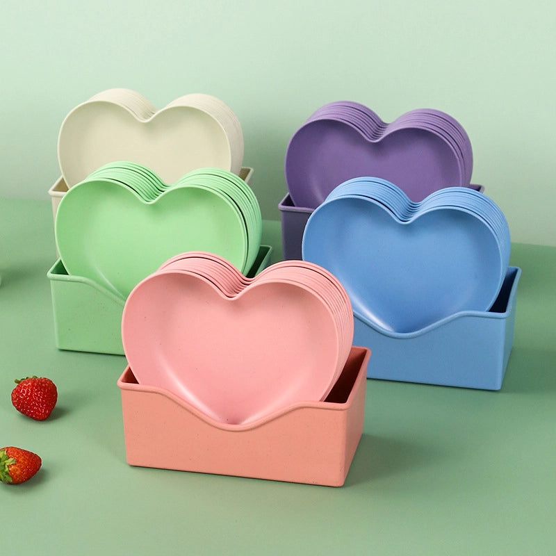 Source Creative Thickened Plastic Peach Heart-shaped Bone-spitting Plate Dist Plate Fruit Plate Nut Snack Plate