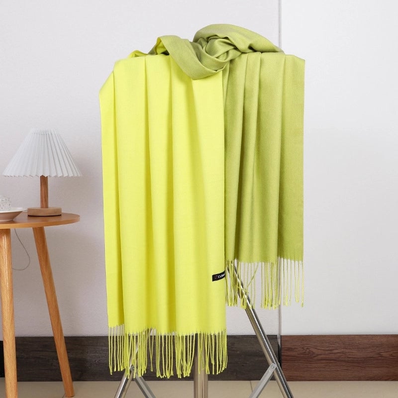 Double-sided Scarf Women's Winter Tassel Cashmere Scarf Autumn And Winter Version New Wool Men's Scarf