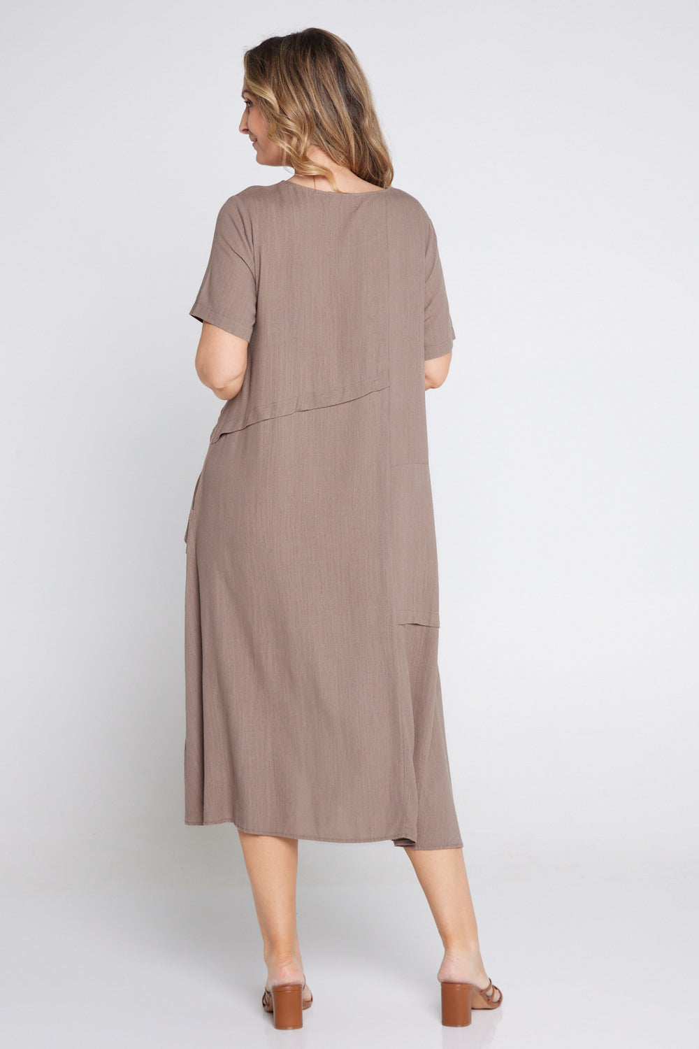 Shona Cotton & Linen Dress - Mocha