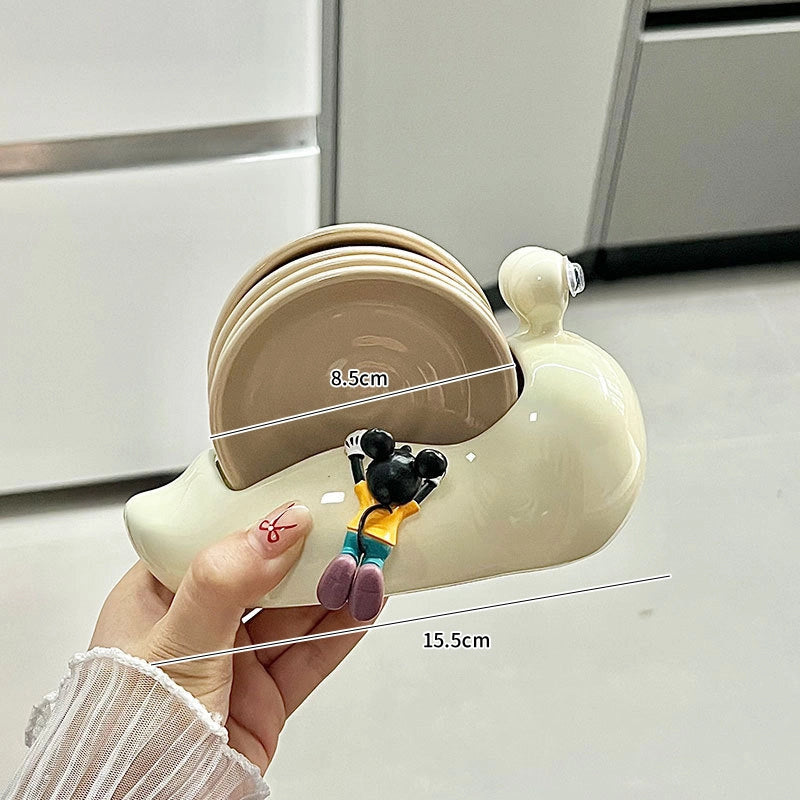Light Luxury Ceramic Snail Bone Dish Suit Household High-looking Small Dish Living Room Coffee Table Decorative Fruit Plate