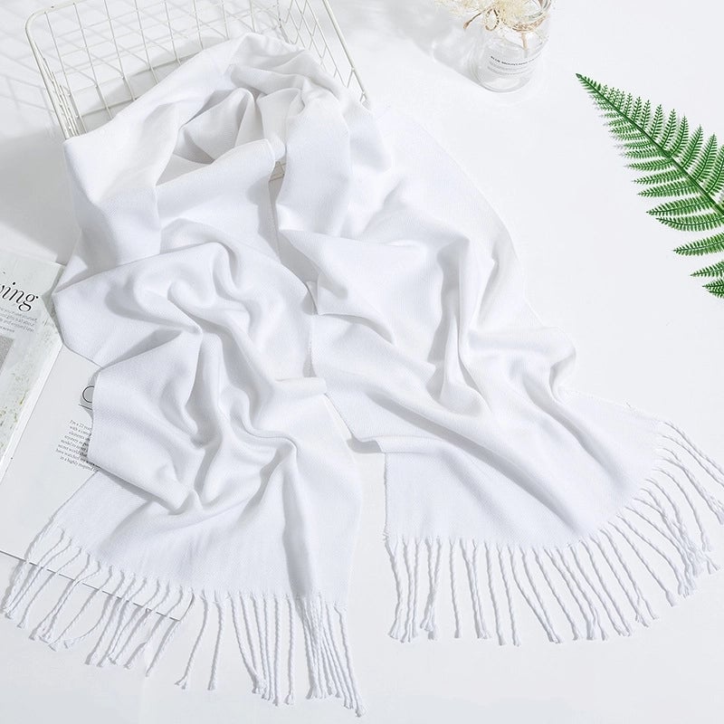 Adult Scarves Autumn And Winter New Tide Fashion Fashion Pure Color Scarf Men's Warm Cashmere Scarf