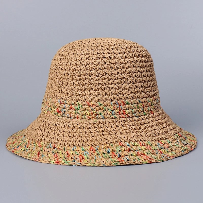 Women's Hawaiian Vacation Modern Style Solid Color Wide Eaves Straw Hat