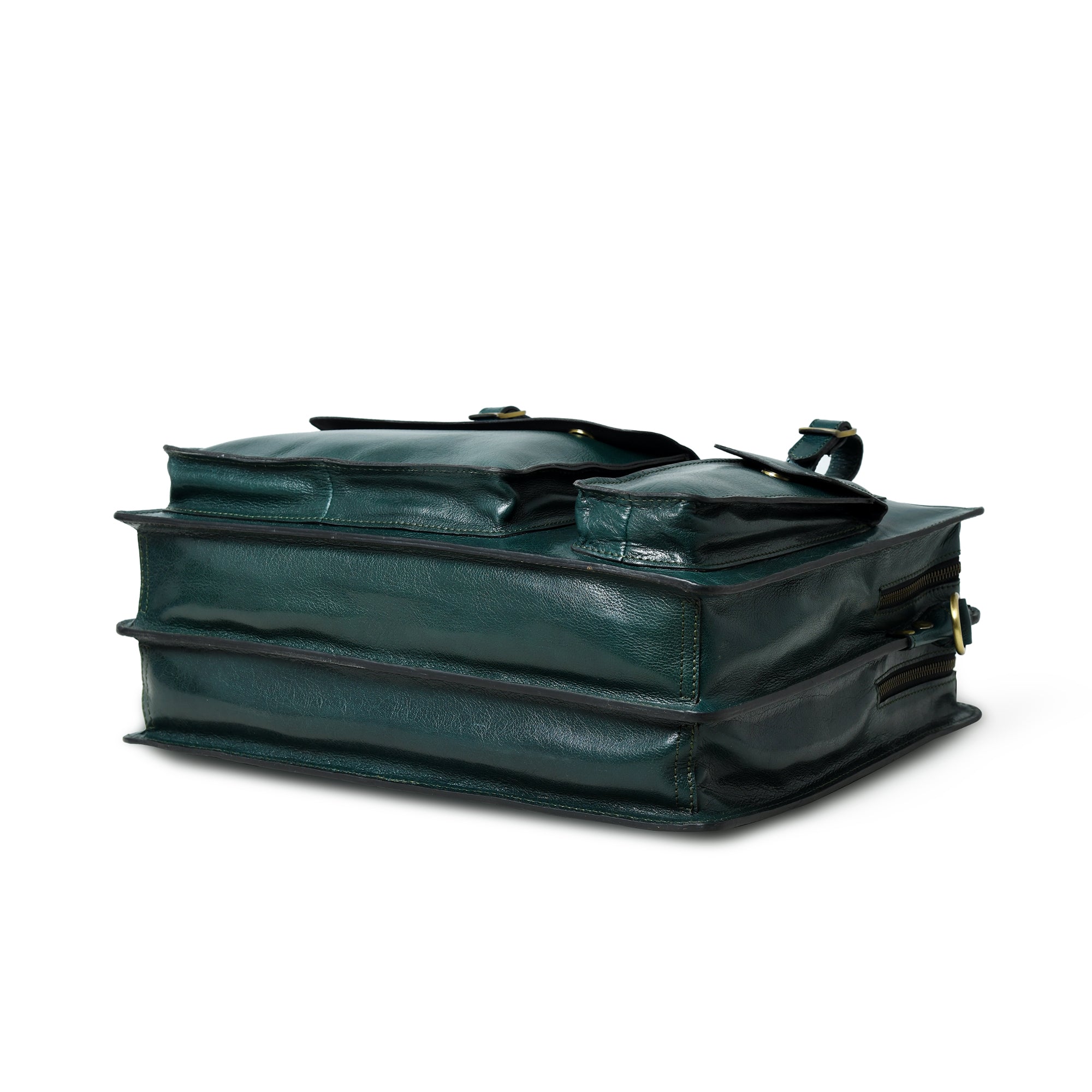 Tuscany Italian Leather Briefcase. Green