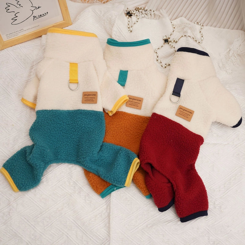 Casual Fleece Color Block Pet Clothing
