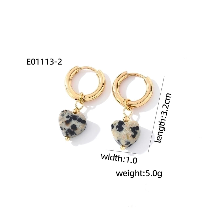 1 Pair Casual Sweet Minimalist Heart Shape Plating 304 Stainless Steel Gold Plated Drop Earrings