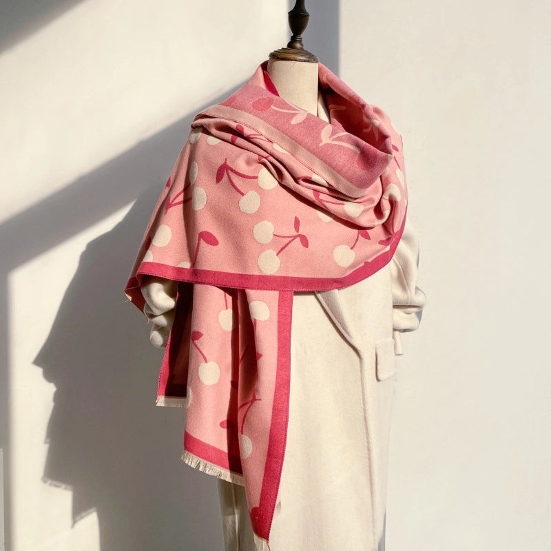 Women's Cute Sweet Cherry Polyester Scarf