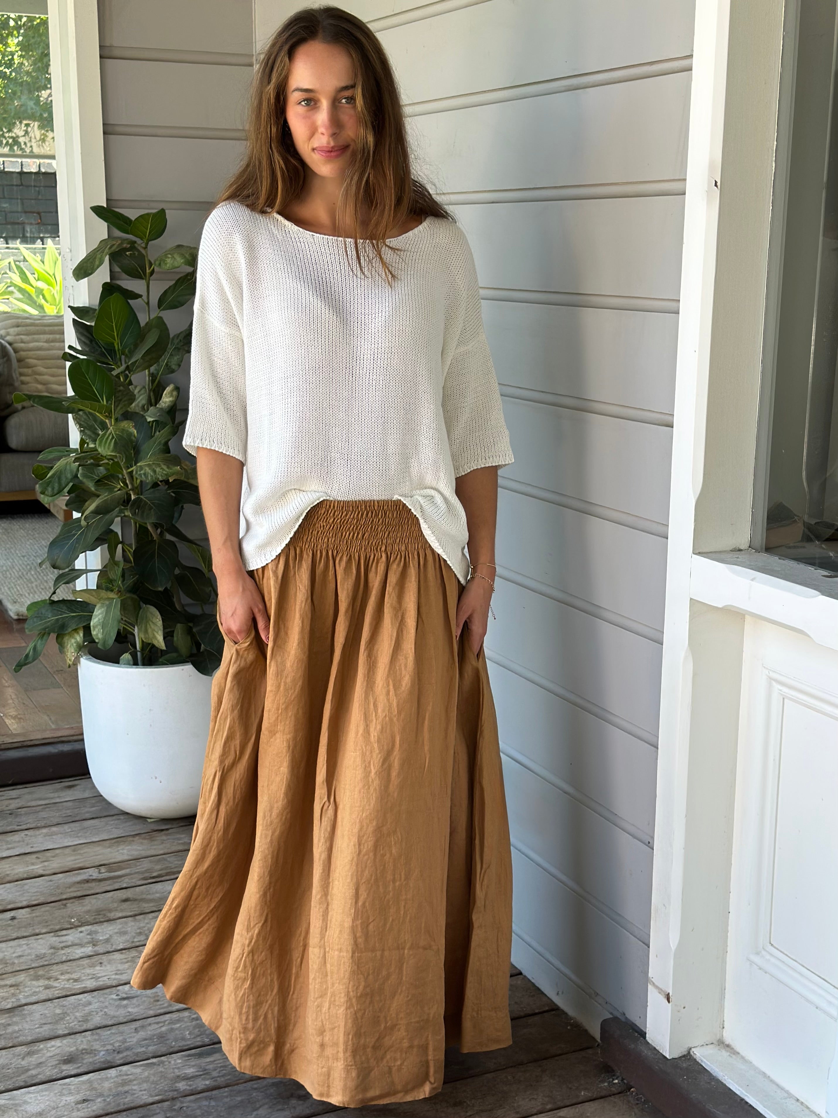 caramel linen