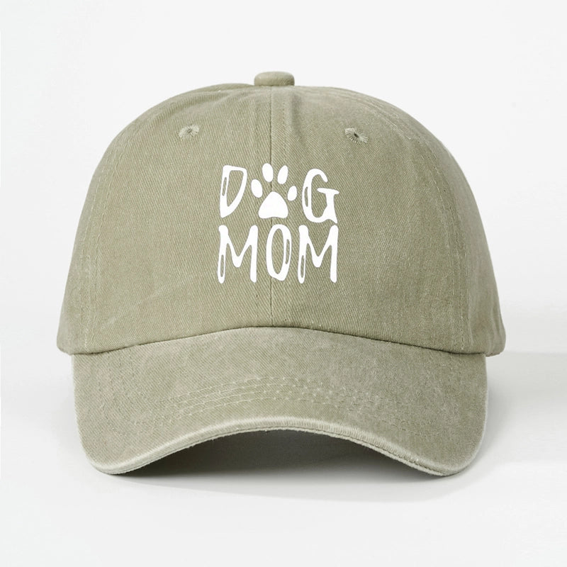 Hot Hat Printing DOG MOM Custom Washed Baseball Cap Men's And Women's Outdoor Sunscreen Soft Top Cap