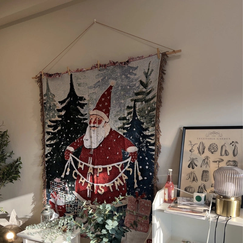 Christmas Elegant Glam Classical Stripe Cotton Blanket Couch & Sofa Decor