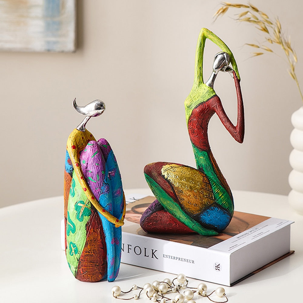 Abstract Colorful Women Sculptures