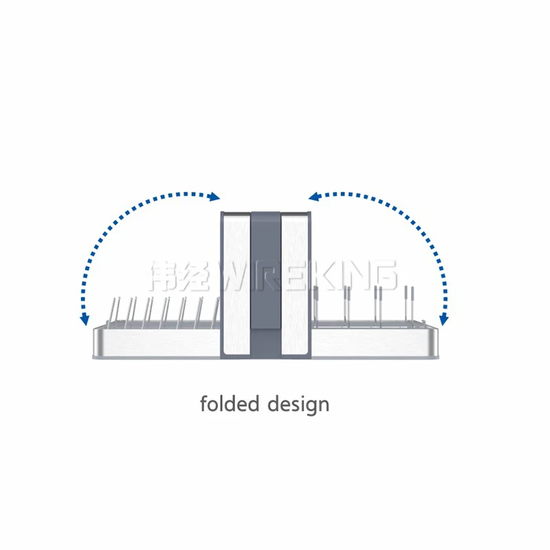SUS Anti-rust Foldable Dish Rack Kitchen Utensil Holder Over the Sink Plate Holder Rack with Small Package