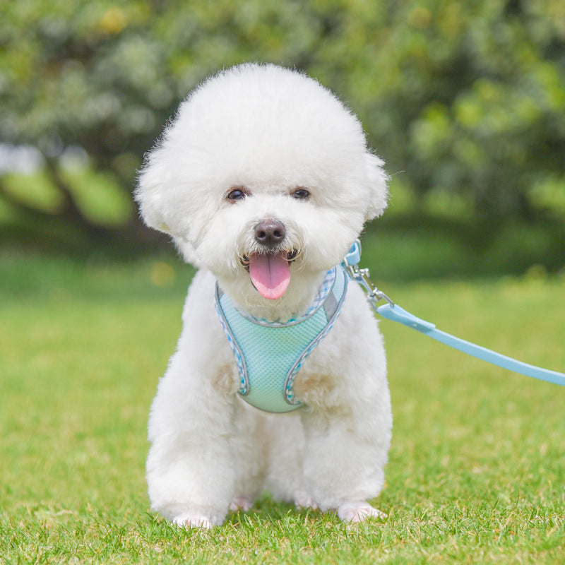 Reflective Plaid Breathable Dog Harness&Leash