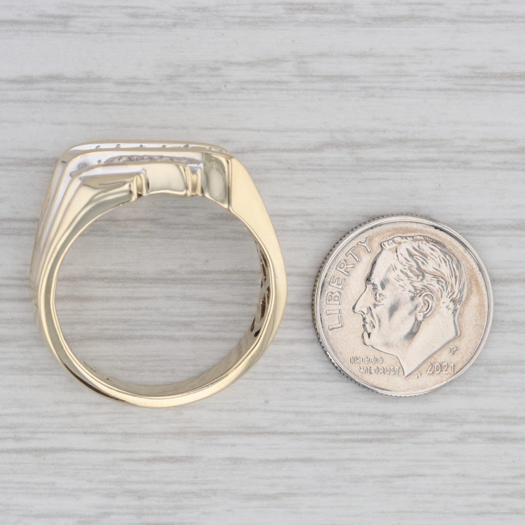0.45ctw Diamond Men's Ring 10k Yellow Gold Size 10.75