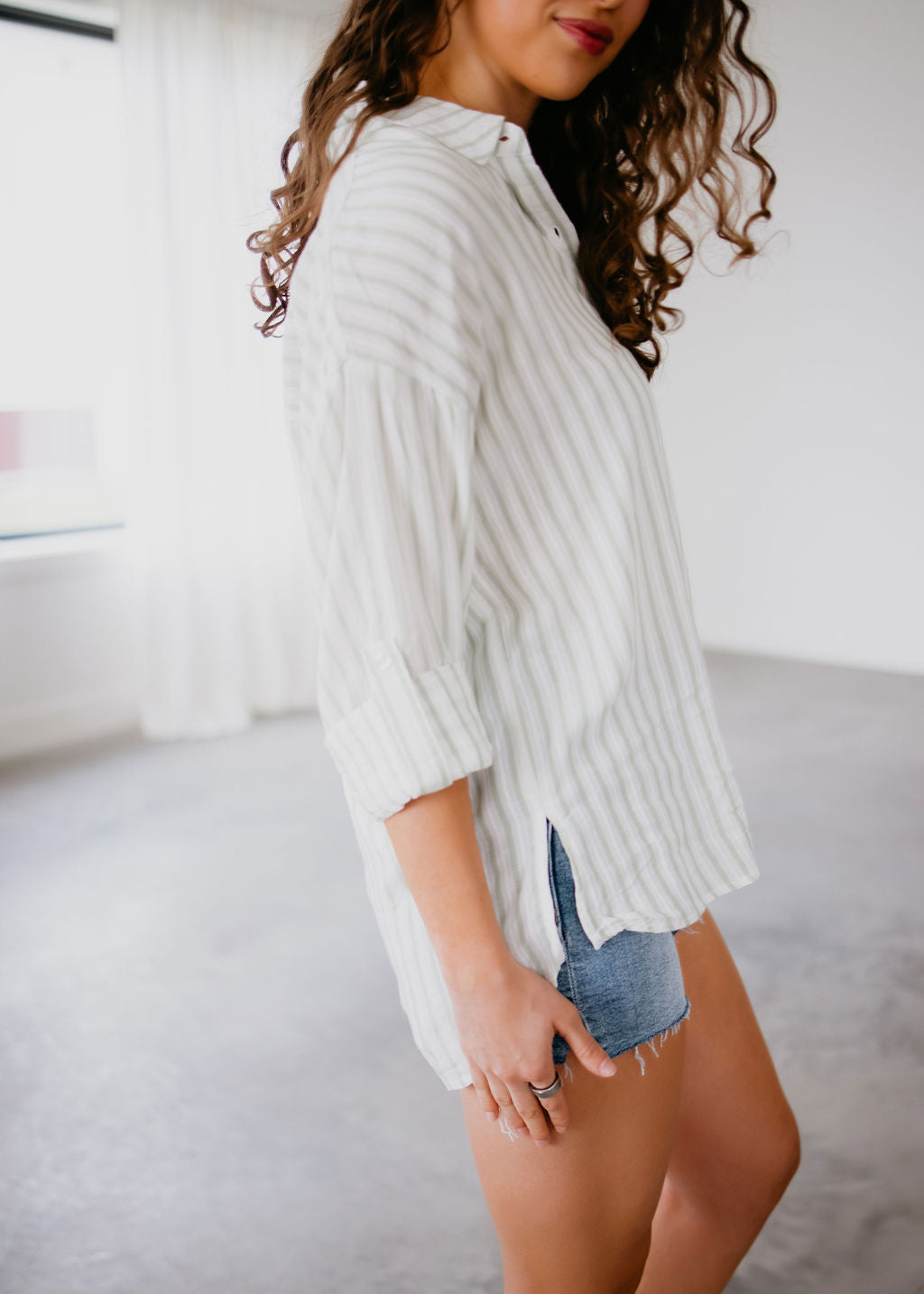 Blair Striped Button Down Top