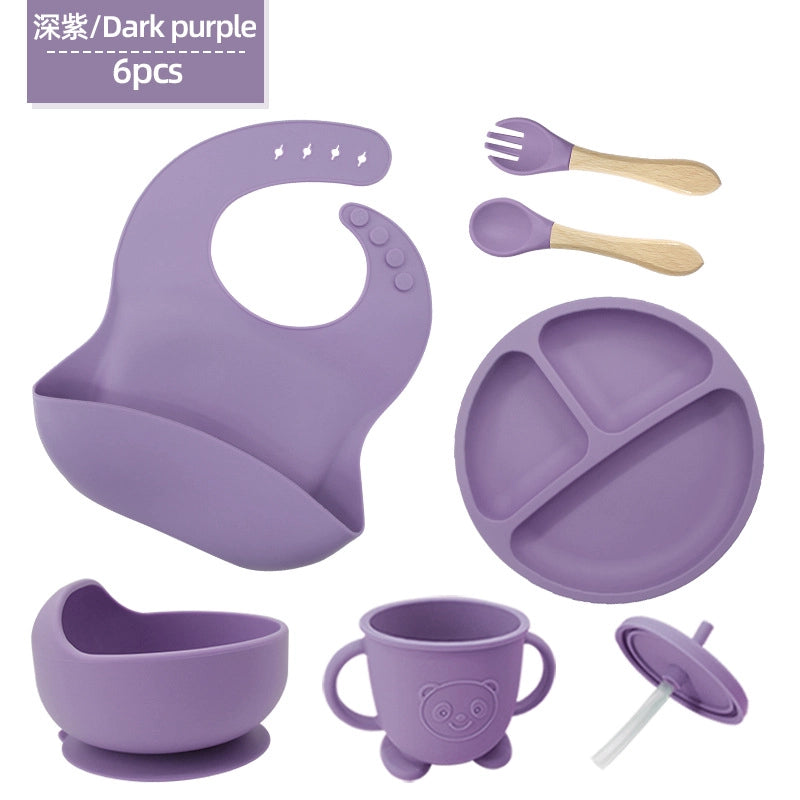 Casual Solid Color Silica Gel Tableware 1 Set