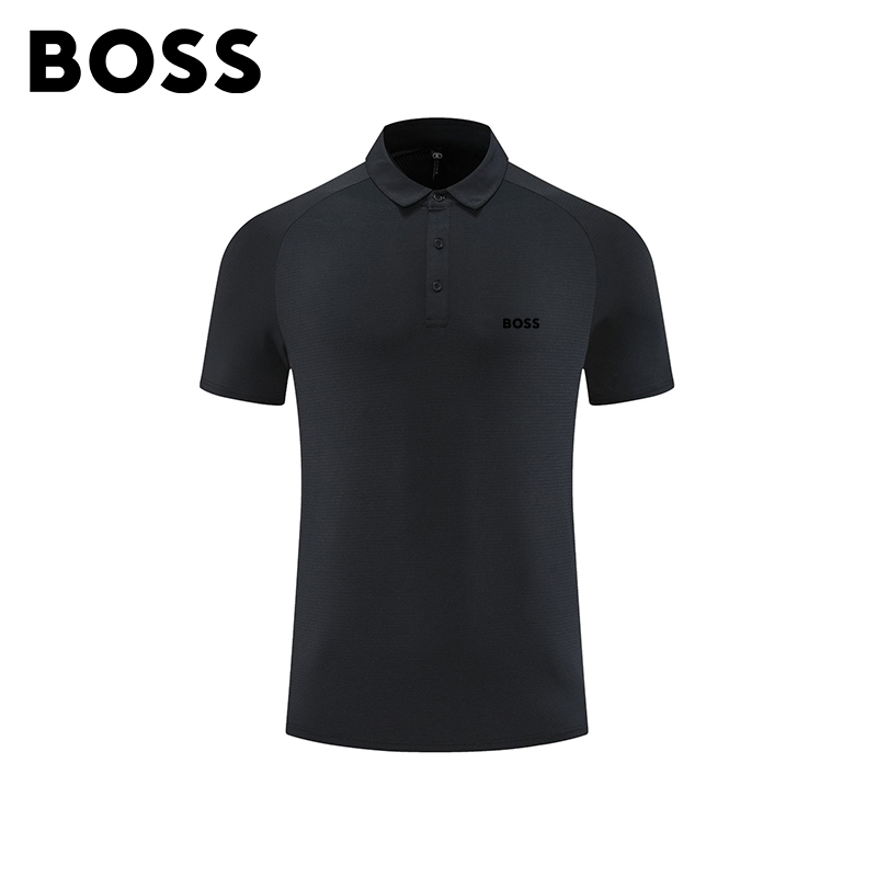 BOSS Men-s Lapel Short Sleeve Quick Dry Polo Shirt