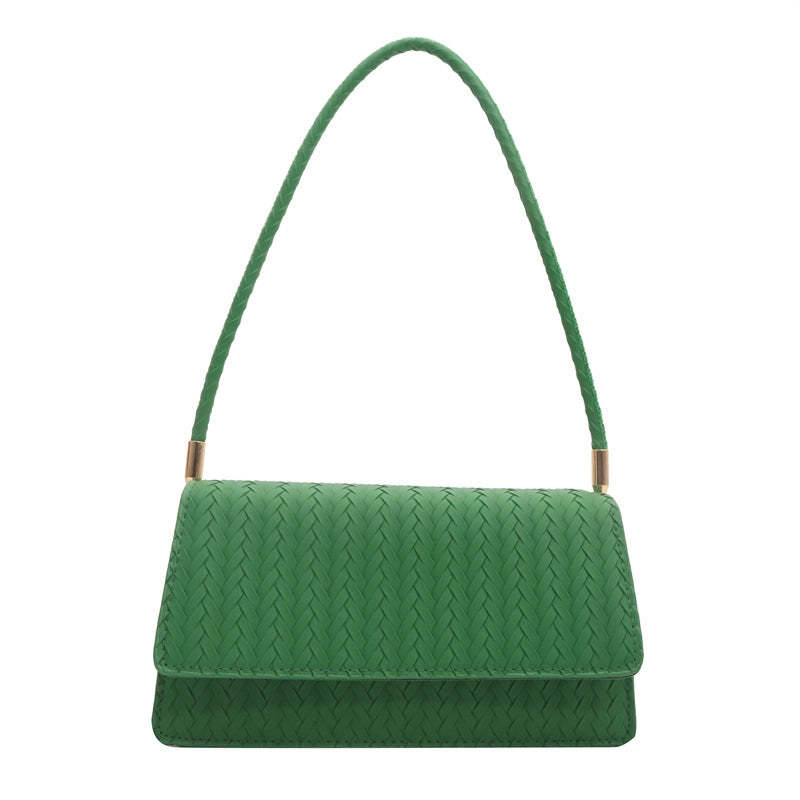 Women's Medium Pu Leather Solid Color Streetwear Magnetic Buckle Underarm Bag