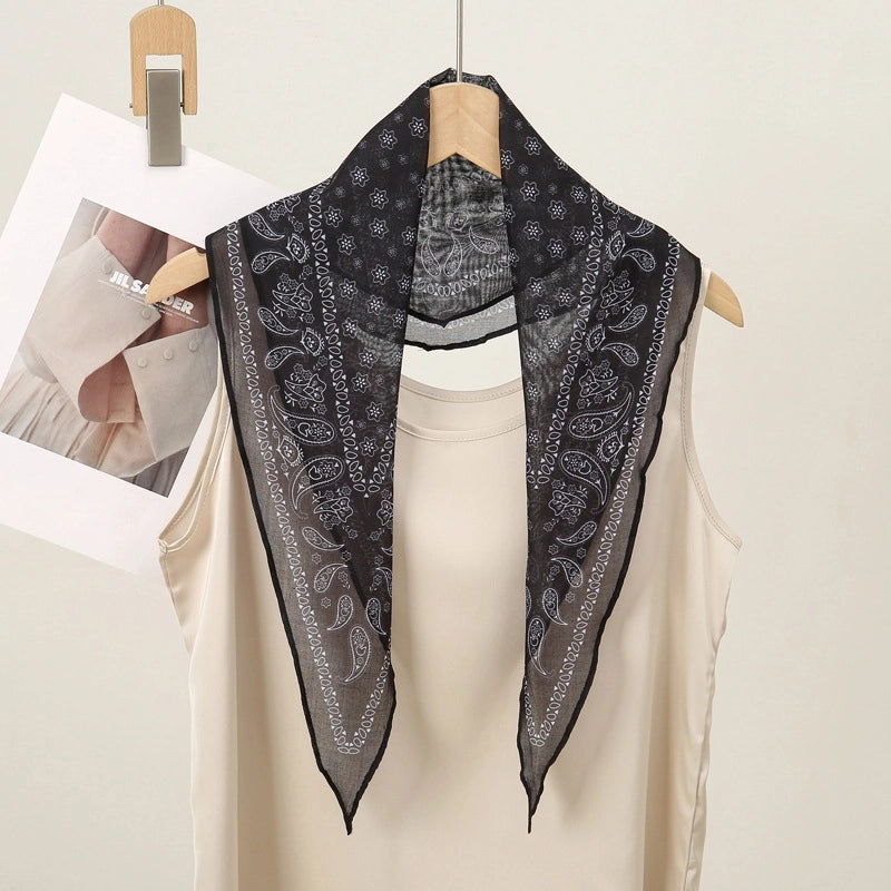 Women's Elegant Basic Solid Color Cotton Silk Scarf