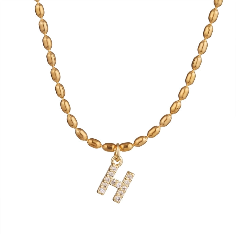 Shiny Letter Letter 304 Stainless Steel Necklace