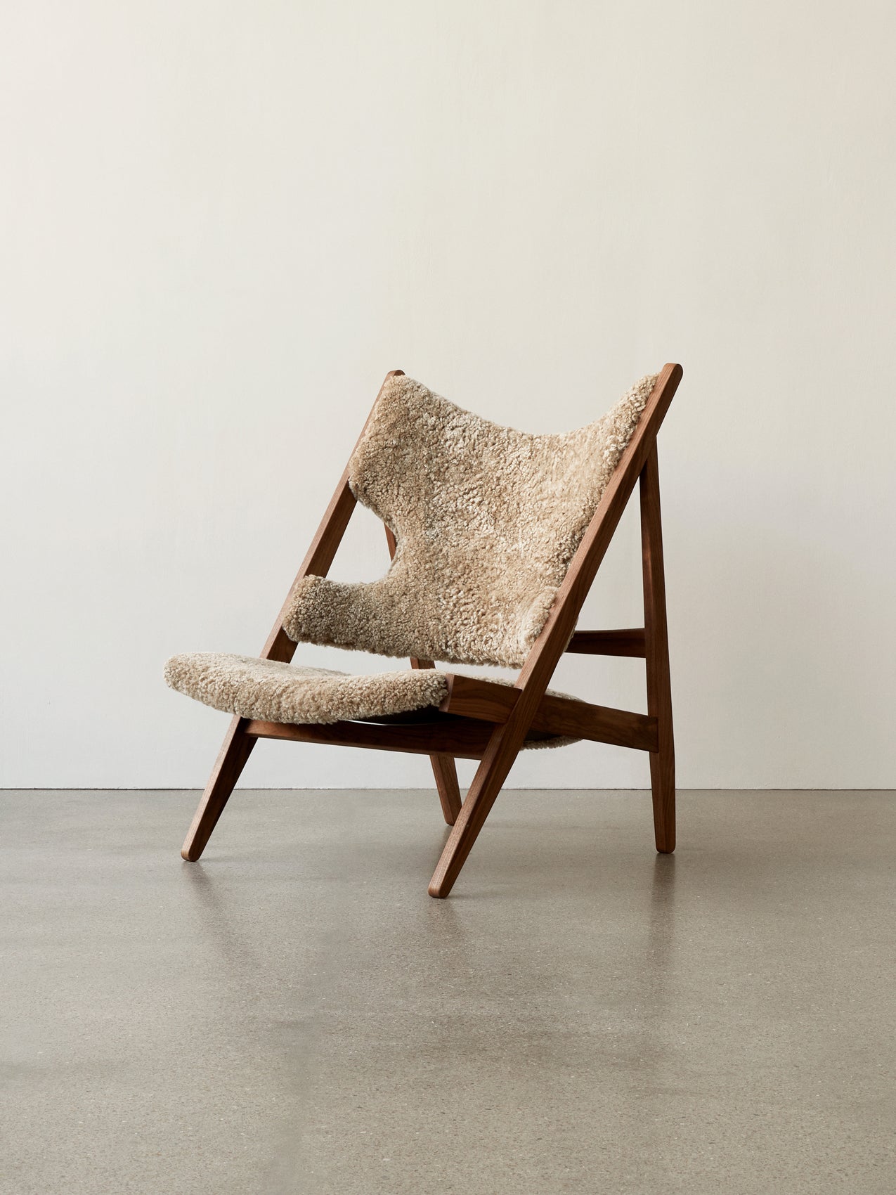 Knitting Chair. Sheepskin