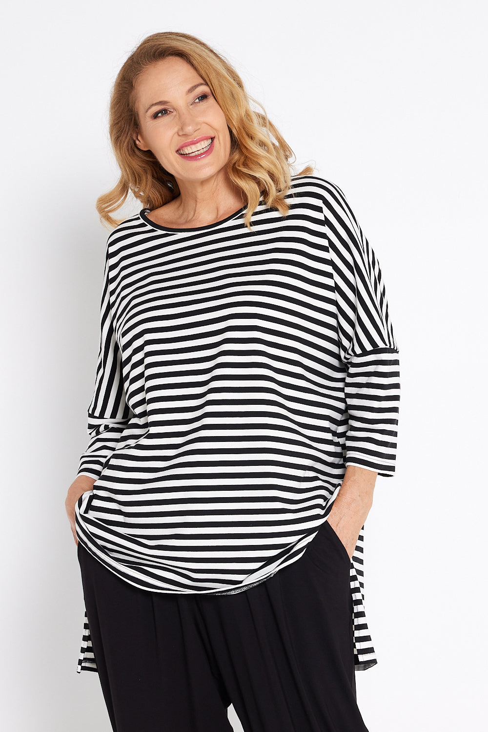 Lulah Top - Black/White Stripe