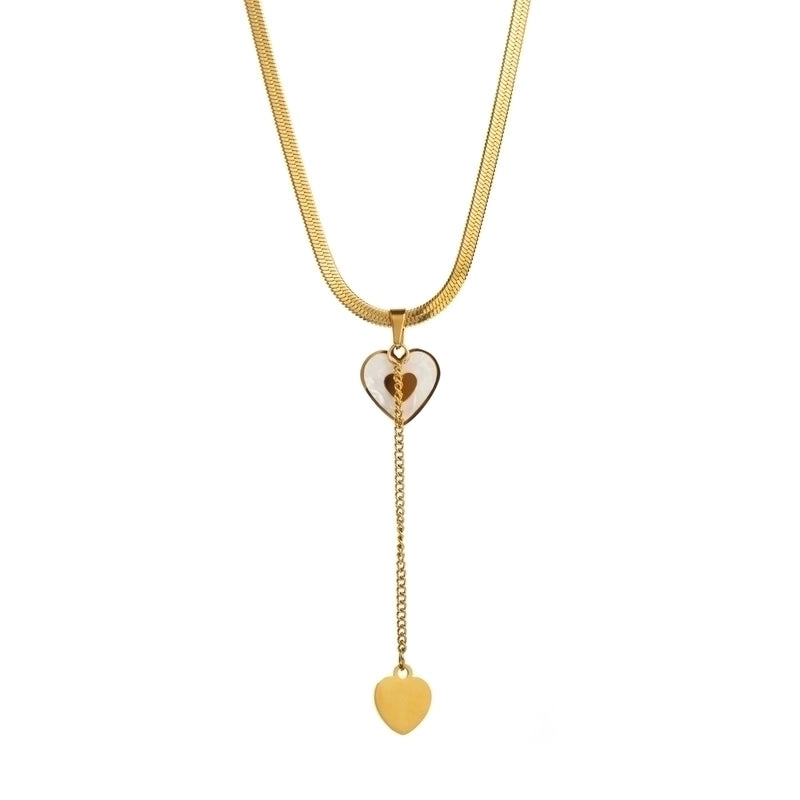 Modern Style Minimalist Solid Color 304 Stainless Steel Rhinestones Inlay Layered Necklaces