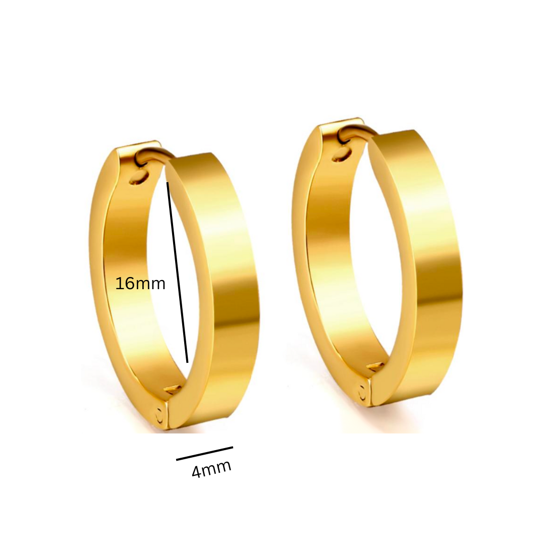 16mm edged hoops - Silver