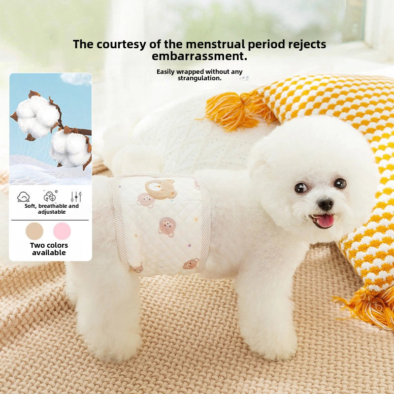 Cute Bear Four Seasons Breathable Dog Pants Male Dog Anti-Harassment Estrus Adjustable Teddy Courtesy