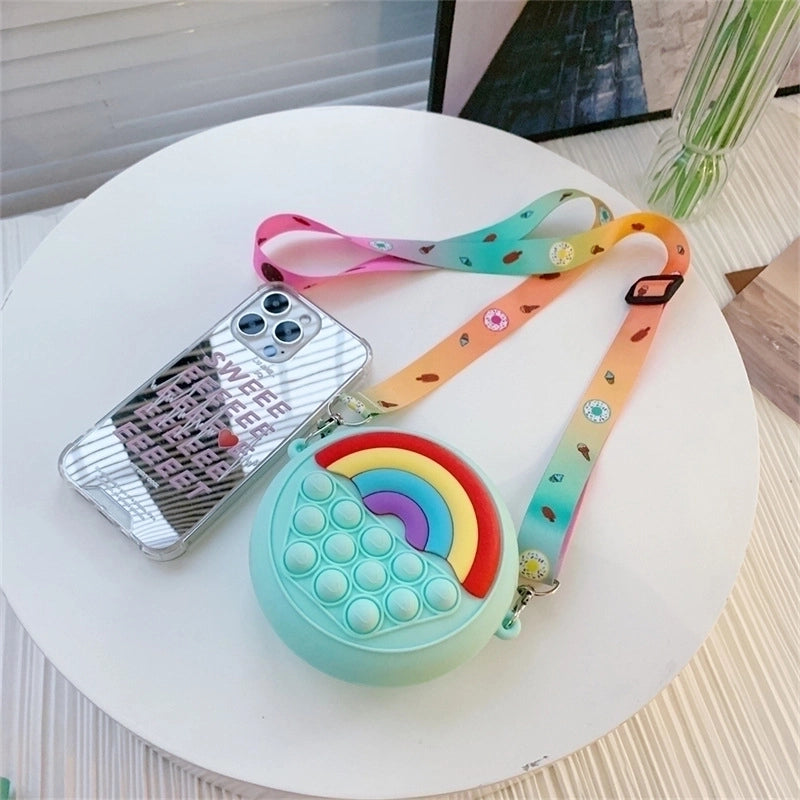 Kid's Rainbow Silica Gel Zipper Kids Wallets