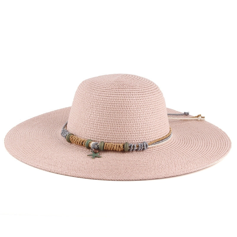 Women's Korean Style Solid Color Big Eaves Straw Hat