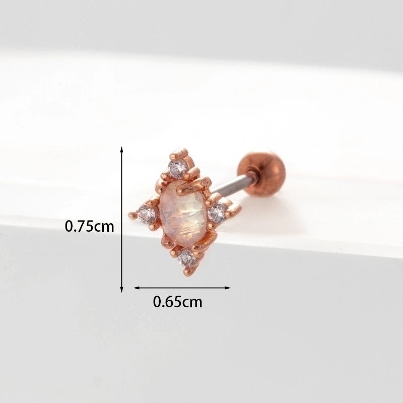 Ear Cartilage Rings & Studs Geometric Copper Plating Artificial Gemstones