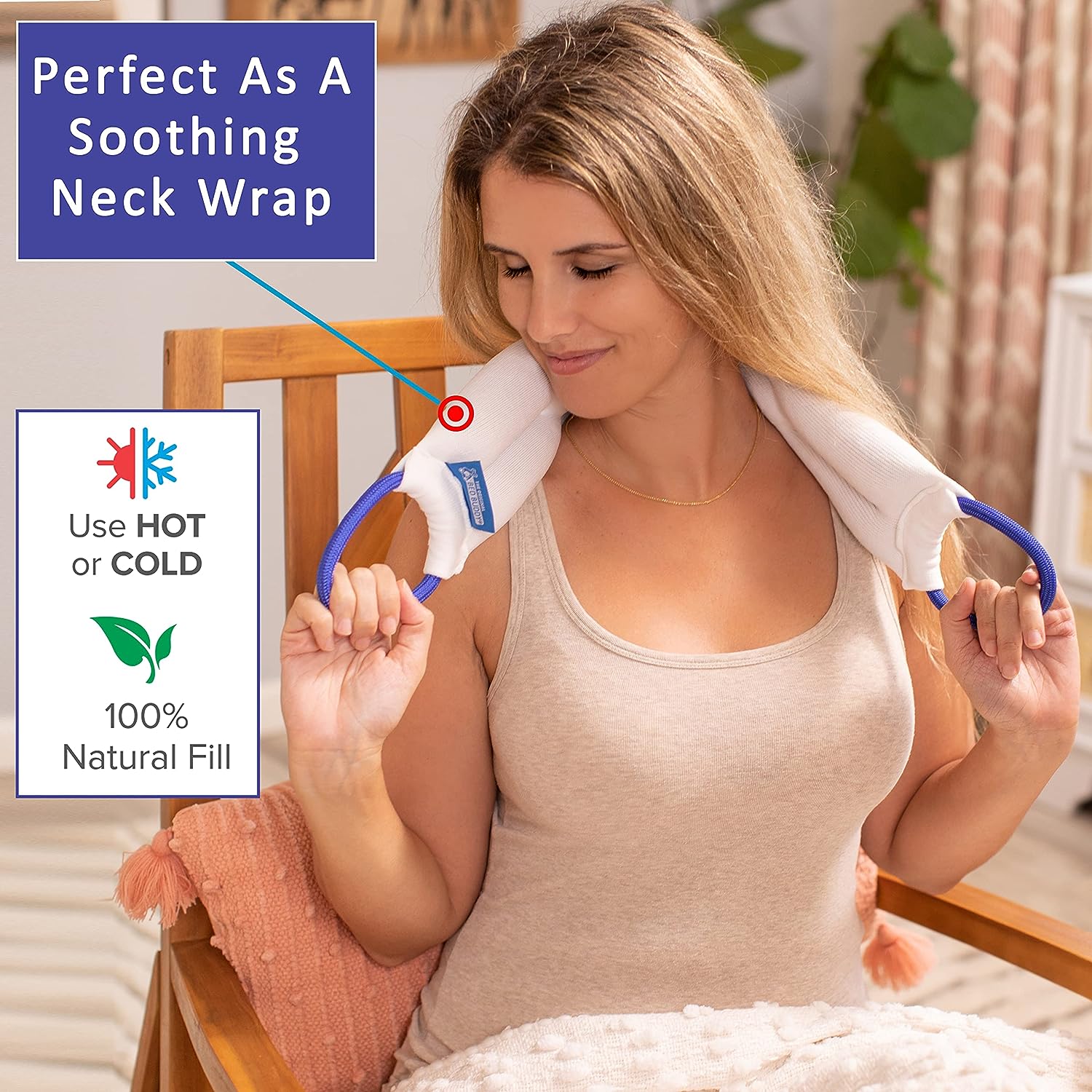 Moist & Heat Neck Warmer. Heating Pad For Neck. Sore Muscles. Period Cramps - Microwavable Heating Pad