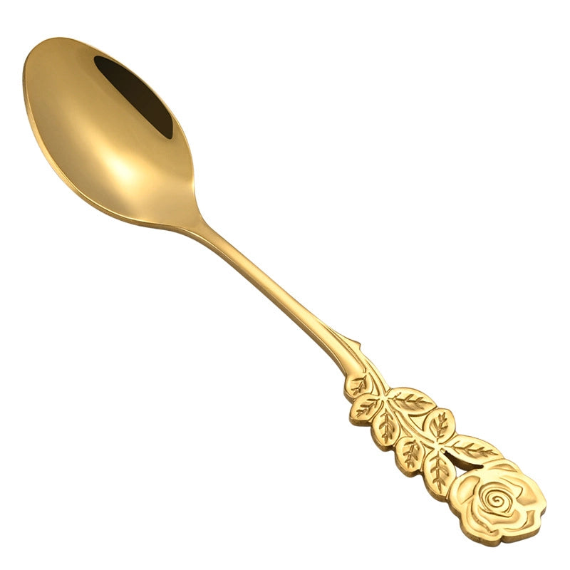 Casual Elegant Glam Flower Stainless Steel Spoon 1 Piece