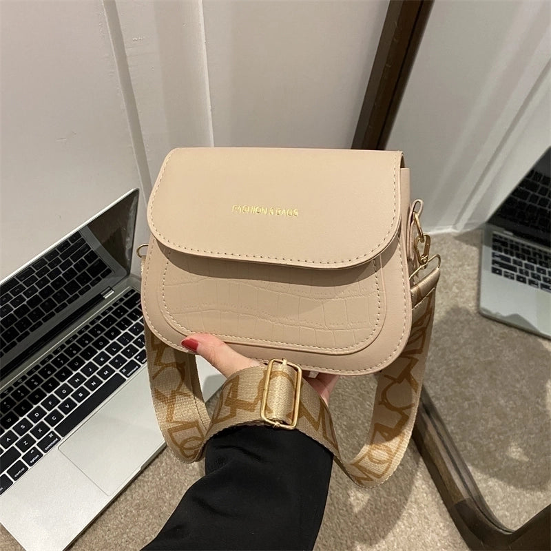 Women's Pu Leather Solid Color Classic Style Semicircle Flip Cover Shoulder Bag