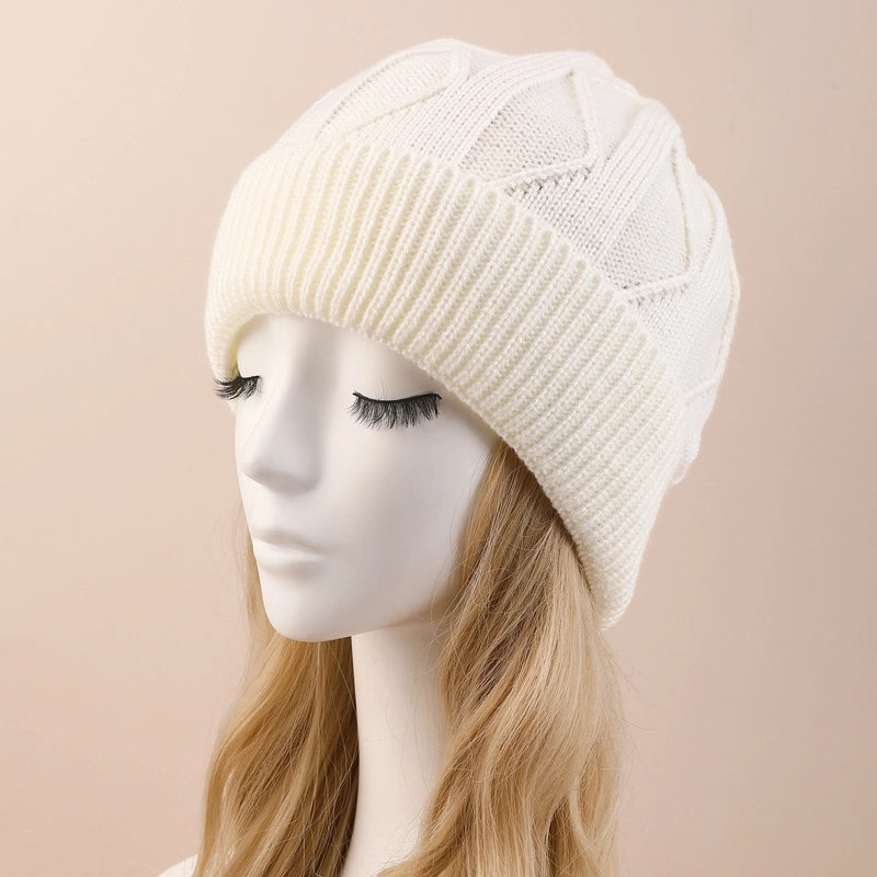 Women's Elegant Basic Minimalist Waves Eaveless Wool Cap