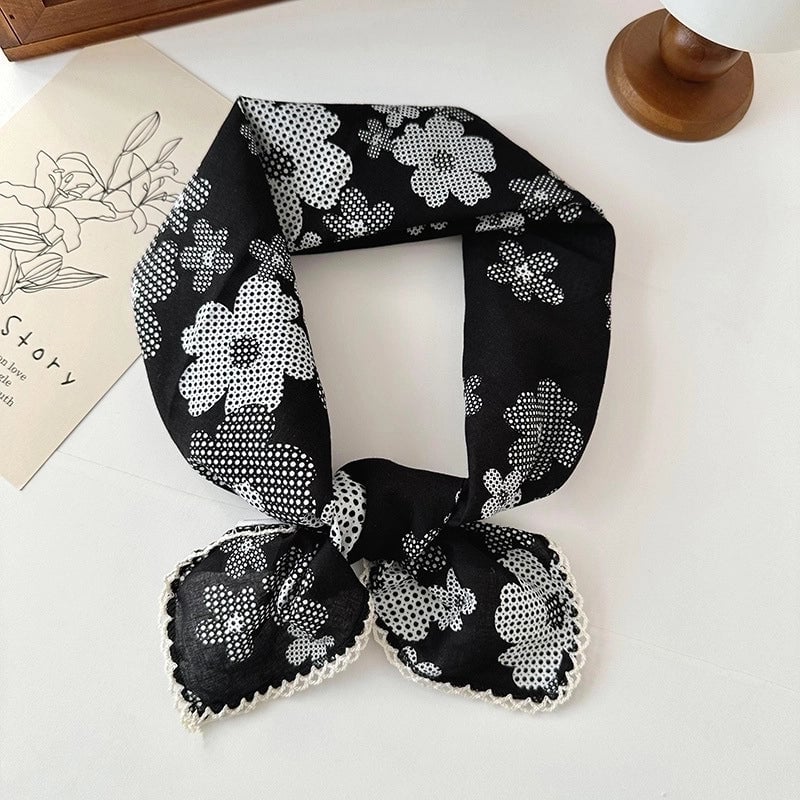 Women's Elegant Sweet Printing Cotton And Linen Silk Scarf