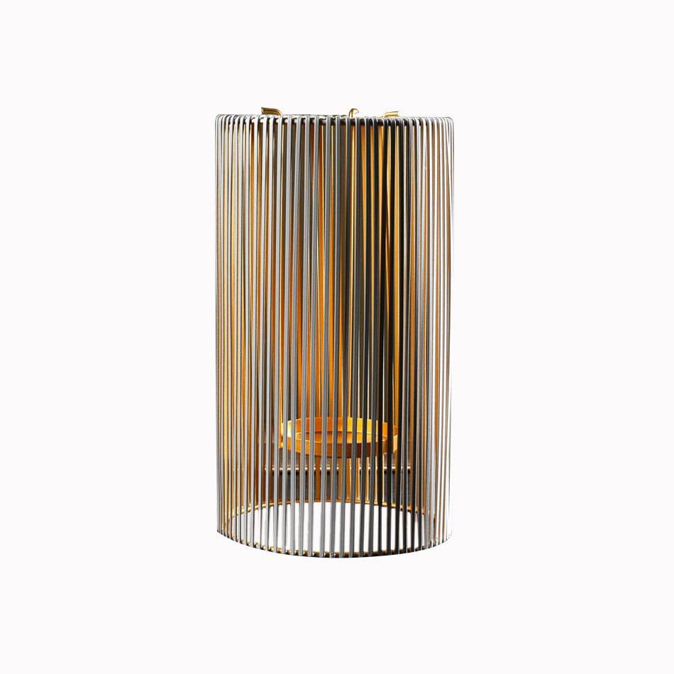 Lines Candle Holder Large - Grey Gold