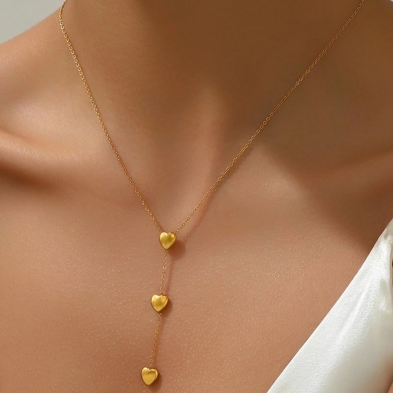 Casual Heart Shape 304 Stainless Steel Polishing Plating Stainless Steel Necklaces