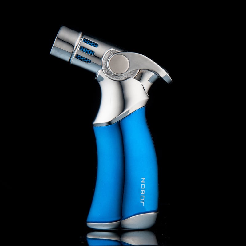 Windproof straight torch blue flame lighter