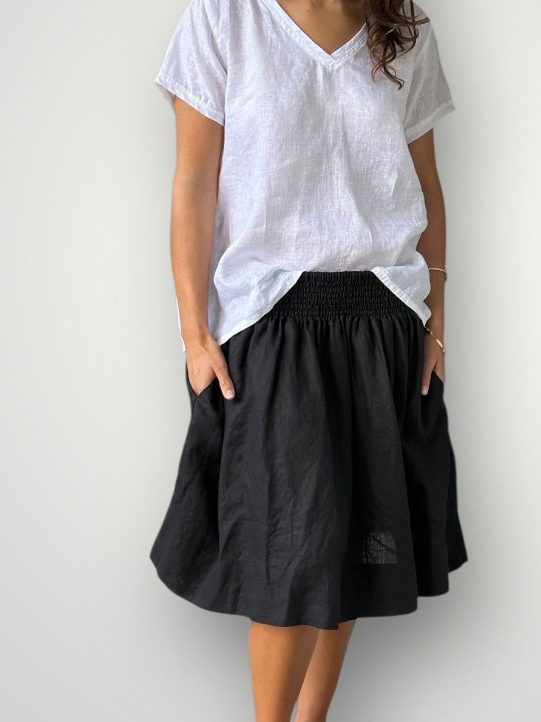 zoe skirt - black linen
