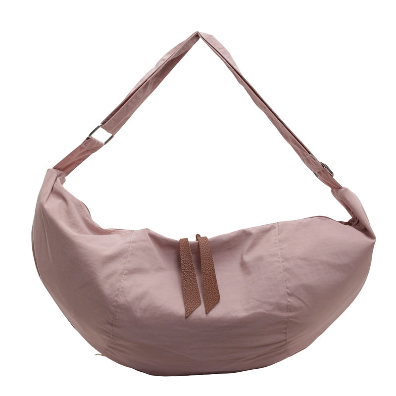 Women's Cloth Solid Color Streetwear Dumpling Shape Zipper Shoulder Bag Crossbody Bag Underarm Bag