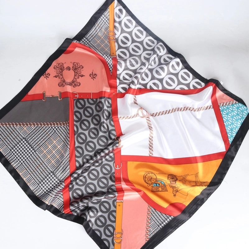 Women's Retro Bohemian Geometric Satin Printing Scarves & Gloves