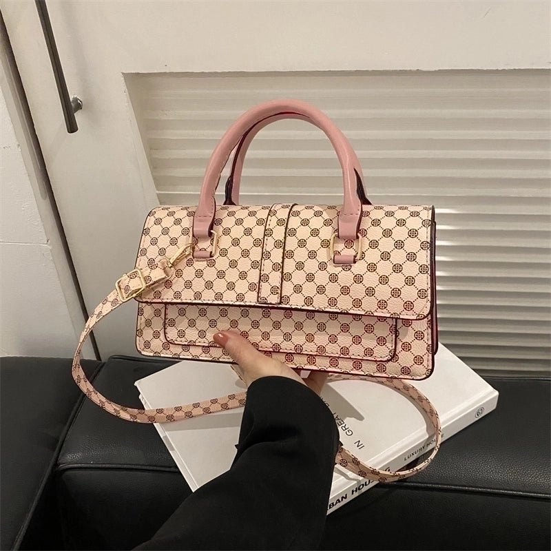Women's Pu Leather Plaid Vintage Style Classic Style Square Flip Cover Shoulder Bag Handbag Crossbody Bag
