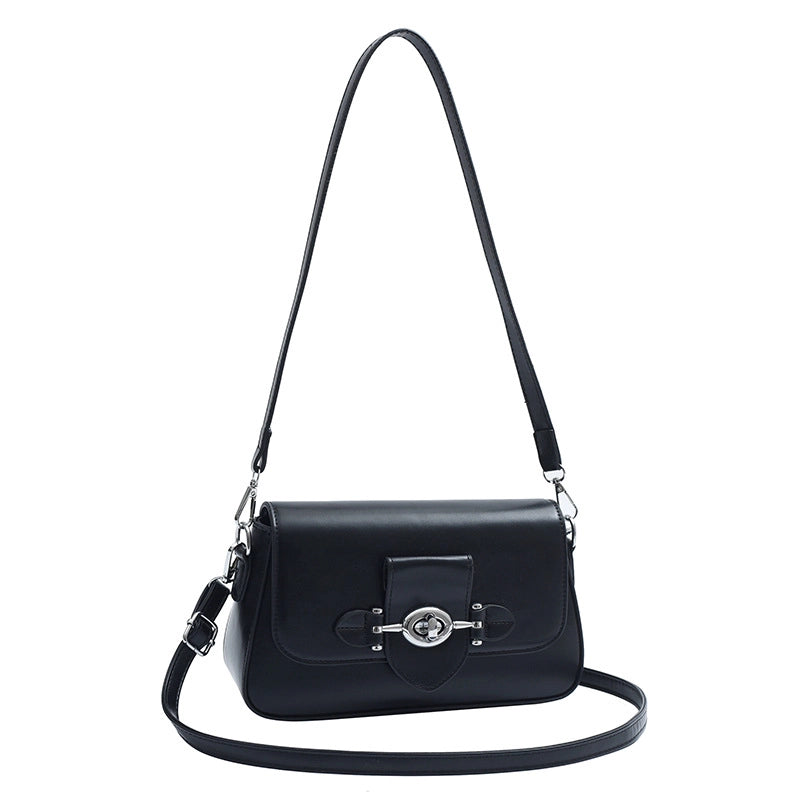 Women's Medium Pu Leather Solid Color Vintage Style Classic Style Square Magnetic Buckle Shoulder Bag